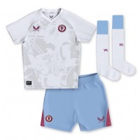 Dres Aston Villa Ezri Konsa #4 Gostujuci za djecu 2023-24 Kratak Rukav (+ kratke hlače)